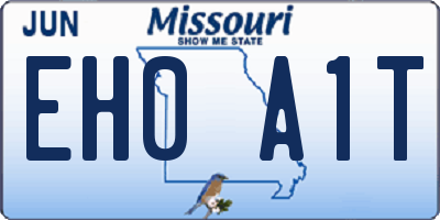 MO license plate EH0A1T