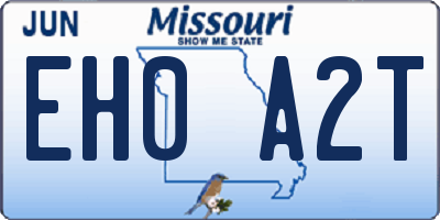MO license plate EH0A2T