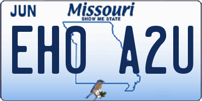 MO license plate EH0A2U
