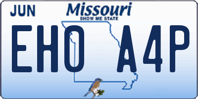 MO license plate EH0A4P