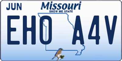 MO license plate EH0A4V