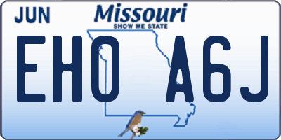 MO license plate EH0A6J