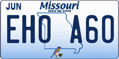 MO license plate EH0A6O