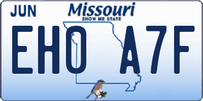 MO license plate EH0A7F