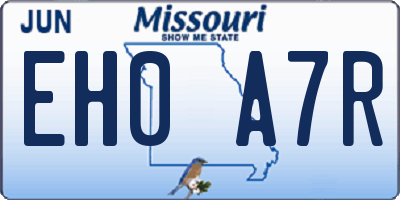 MO license plate EH0A7R