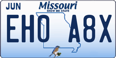 MO license plate EH0A8X