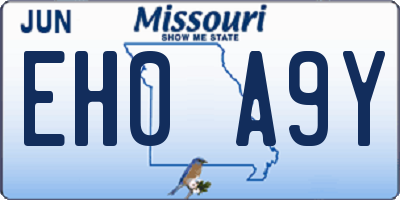 MO license plate EH0A9Y
