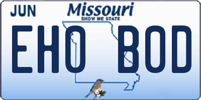 MO license plate EH0B0D