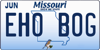 MO license plate EH0B0G