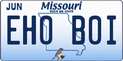 MO license plate EH0B0I