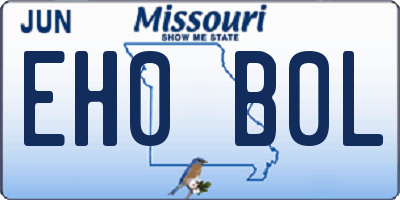 MO license plate EH0B0L