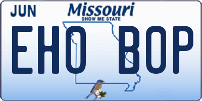 MO license plate EH0B0P