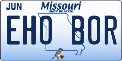 MO license plate EH0B0R
