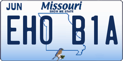 MO license plate EH0B1A