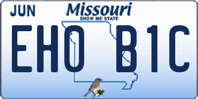MO license plate EH0B1C