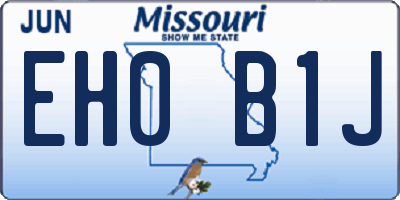 MO license plate EH0B1J