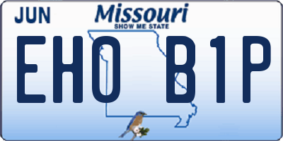 MO license plate EH0B1P