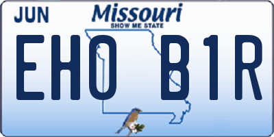 MO license plate EH0B1R