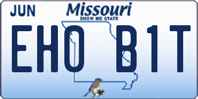 MO license plate EH0B1T