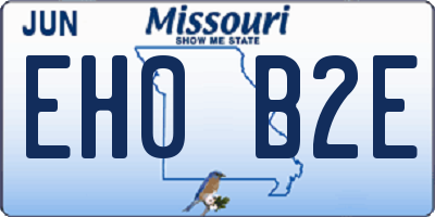 MO license plate EH0B2E