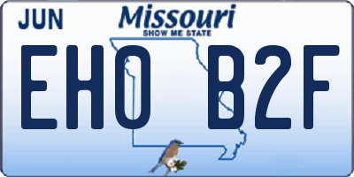 MO license plate EH0B2F