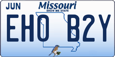 MO license plate EH0B2Y