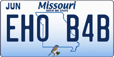 MO license plate EH0B4B