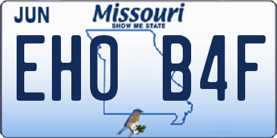 MO license plate EH0B4F