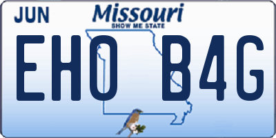 MO license plate EH0B4G