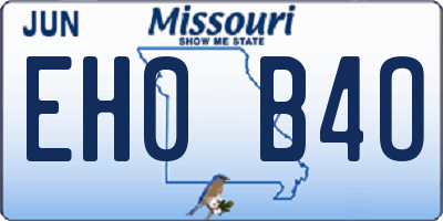 MO license plate EH0B4O