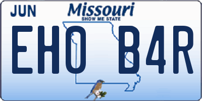 MO license plate EH0B4R