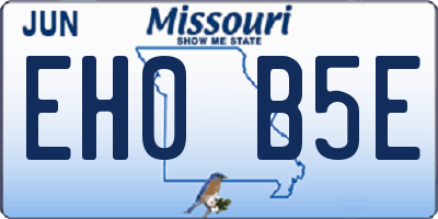 MO license plate EH0B5E