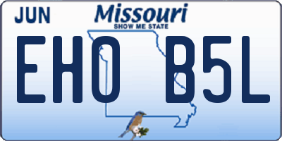 MO license plate EH0B5L