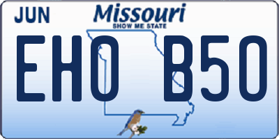 MO license plate EH0B5O