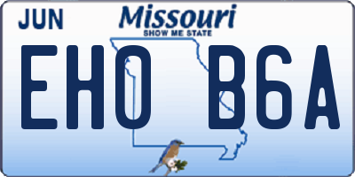 MO license plate EH0B6A