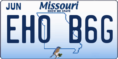 MO license plate EH0B6G