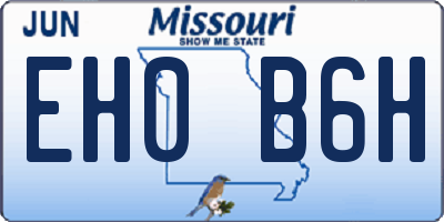 MO license plate EH0B6H