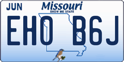 MO license plate EH0B6J