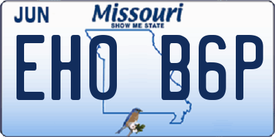 MO license plate EH0B6P