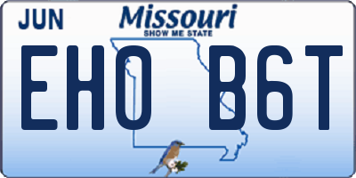 MO license plate EH0B6T