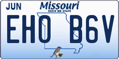 MO license plate EH0B6V