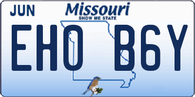 MO license plate EH0B6Y