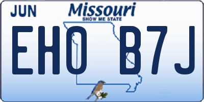 MO license plate EH0B7J