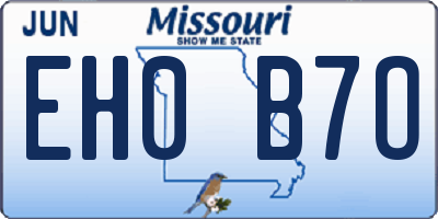 MO license plate EH0B7O