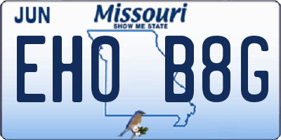MO license plate EH0B8G