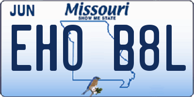 MO license plate EH0B8L