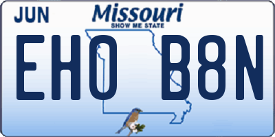 MO license plate EH0B8N