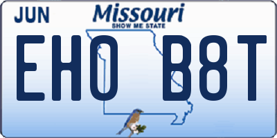 MO license plate EH0B8T
