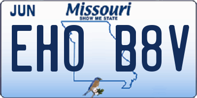 MO license plate EH0B8V