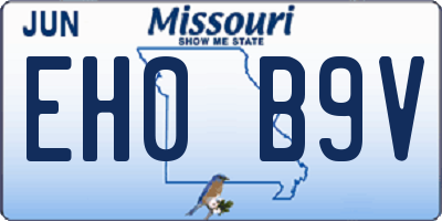 MO license plate EH0B9V
